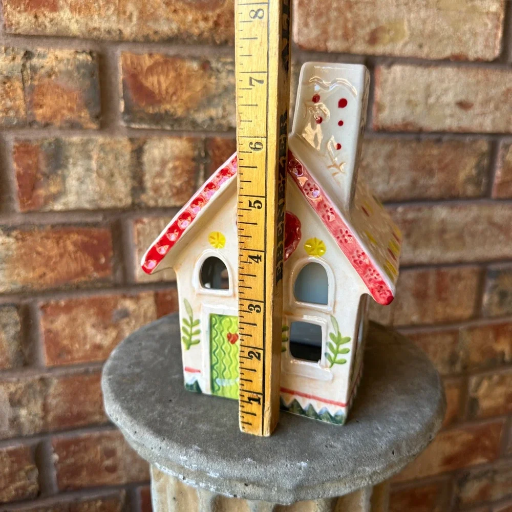 Nathalie Lete x Angele for Anthropologie Ceramic Gingerbread House Candle Holder